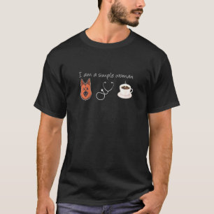 Camiseta Enfermeira German shepherd das mulheres Café Amor