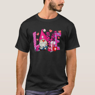Camiseta Enfermeira Gnomo Dia de os namorados Coração Estet