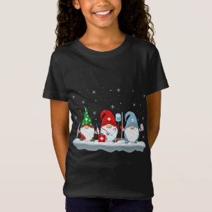 Camiseta Enfermeira Gnomos Papais noeis de Iluminação Enfer