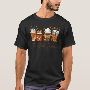 Camiseta Enfermeira Grata Outono Abobrinha Tempero Café Gra