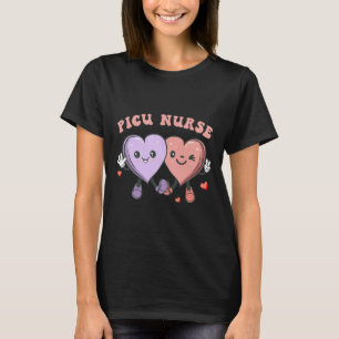 Camiseta Enfermeira Groovy Picu Corações de São Valentim Cu