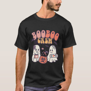 Camiseta Enfermeira Halloween Boo Crew Enfermeira Ghost Cus