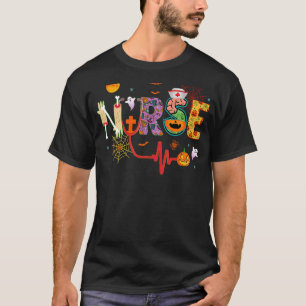 Camiseta Enfermeira Halloween Costume Stethoscope Pulsação