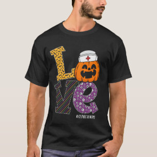 Camiseta Enfermeira Halloween Pumpkin Costume Amor Nurs Clí