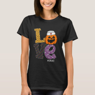 Camiseta Enfermeira Halloween Pumpkin Costume Love ER Nurse