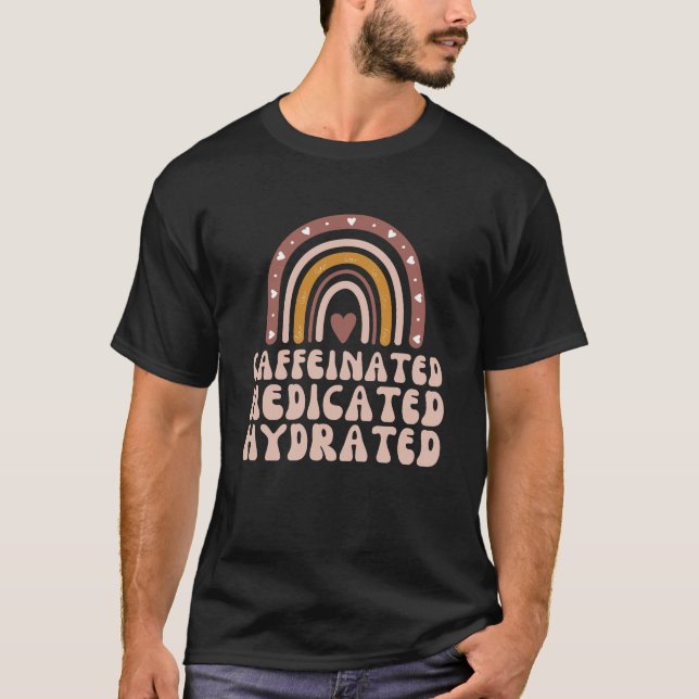Camiseta Enfermeira hidratada hidratada e cafeinada Profess (Frente)