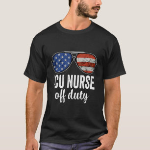 Camiseta Enfermeira Icu Desligada Bandeira Americana