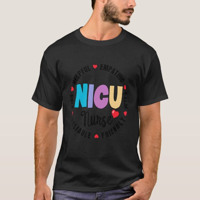 Camiseta Enfermeira Icu Neonatal Team Minúsculo Homens Apre (Frente)