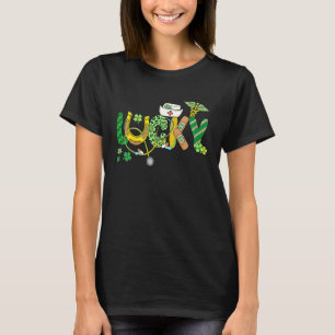 Camiseta Enfermeira Irlandesa Sortudo Stethoscope Scrub St