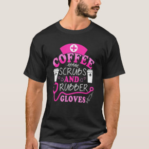 Camiseta Enfermeira Legal engraçada, esfregões de café e bo