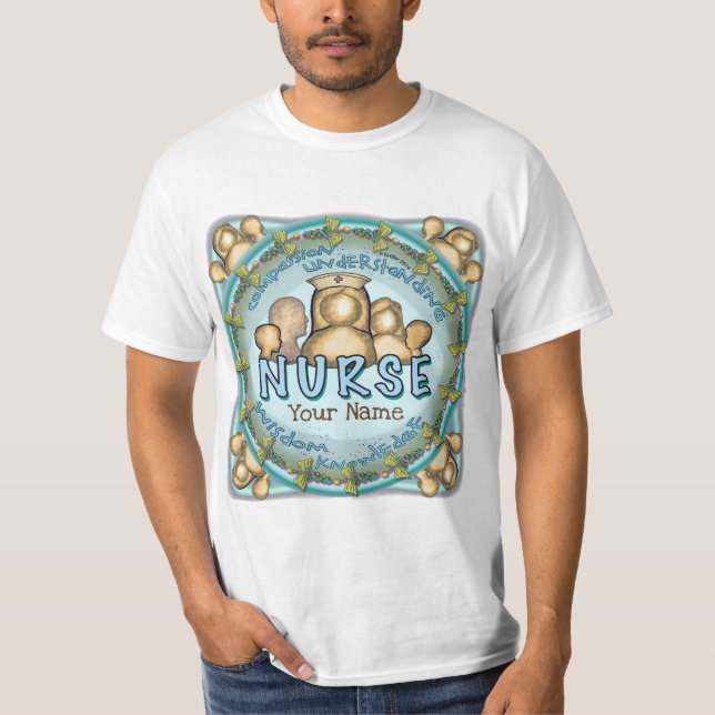 Camiseta Enfermeira-lema-arco-íris (Frente)