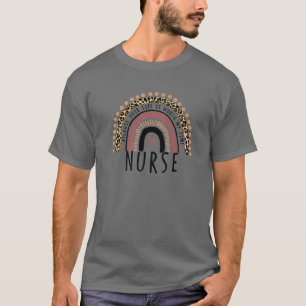Camiseta Enfermeira Leopard Rainbow Porque A Sua Vida Valer