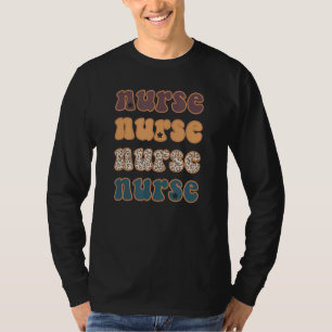 Camiseta Enfermeira-leopardo-retrô