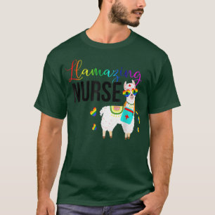 Camiseta Enfermeira Llama Cute Lama Óculos escuros incrívei