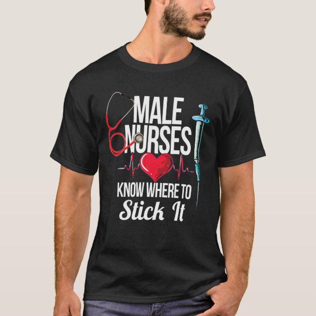 Camiseta Enfermeira Masculina Engraçada Ou Assassinato No H (Frente)