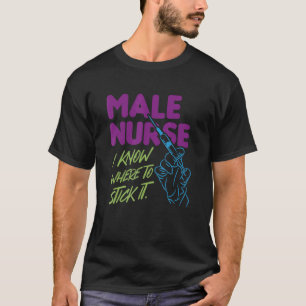 Camiseta Enfermeira Masculina Eu Sei Onde Ficar
