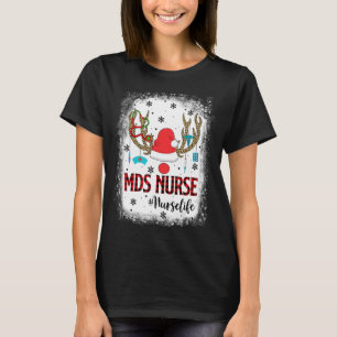 Camiseta Enfermeira MDS-Xadrez Vermelha Reindeer Natal Paja