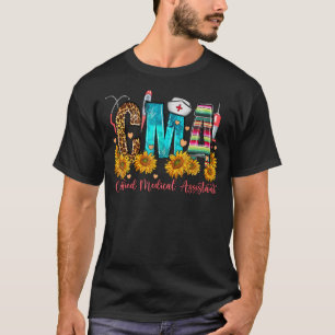 Camiseta Enfermeira Médica Certificada de Vida CMA Sunflowe