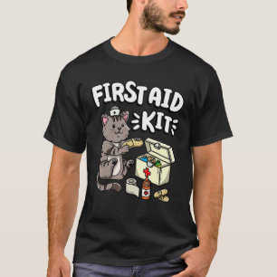 Camiseta Enfermeira Médica de Gato Gato de Gato de Primeiro