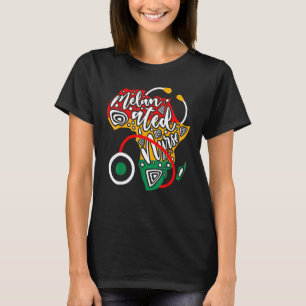 Camiseta Enfermeira Melanizada Bandeira Africana Stethoscop
