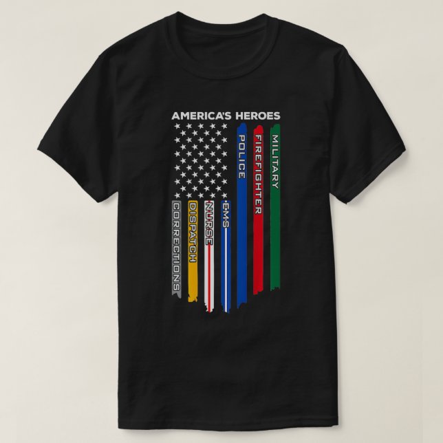 Camiseta Enfermeira Militar Bombeiros da Polícia de Primeir (Frente do Design)