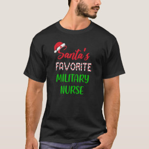 Camiseta Enfermeira Militar Favorita do Papai Noel Nata