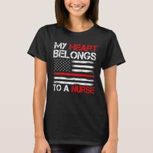 Camiseta Enfermeira Namorado Bonita Cita Meu Coração Pert
