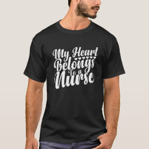Camiseta Enfermeira Namorado Bonita Cita Meu Coração Perten