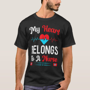 Camiseta Enfermeira Namorado Bonita Cita Meu Coração Perten