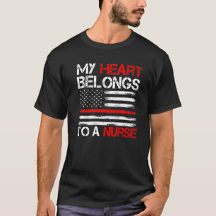 Camiseta Enfermeira Namorado Bonita Cita Meu Coração Perten
