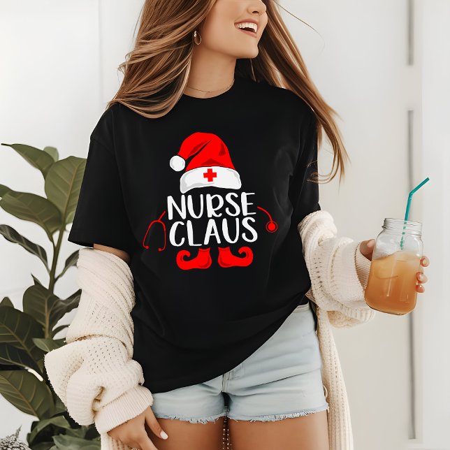 Camiseta Enfermeira Natal Férias de Natal Stethoscope Engra (Criador carregado)