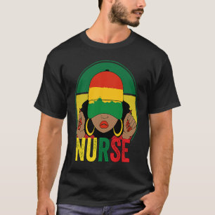 Camiseta Enfermeira Negra Afro Melanin Vintage Black Histo