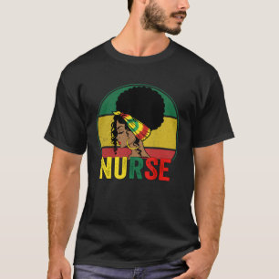 Camiseta Enfermeira Negra Afro Melanin Vintage Black Histo