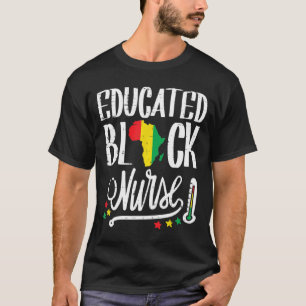 Camiseta Enfermeira Negra Educada - África Mapa do Orgulho 