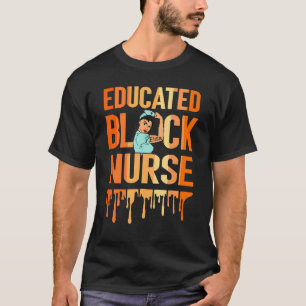 Camiseta Enfermeira Negra Educada - África Mapa do Orgulho 