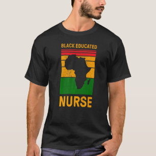 Camiseta Enfermeira Negra Educada Orgulhosa História Afr