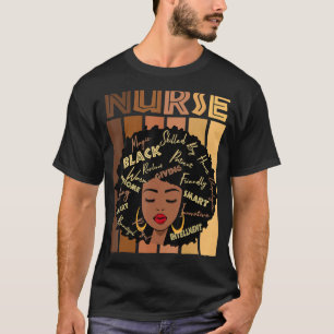 Camiseta Enfermeira negra forte afro ama melanina afro-amer