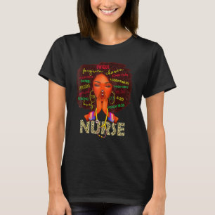 Camiseta Enfermeira Negra Magia Afro Melanin Rainha Negra