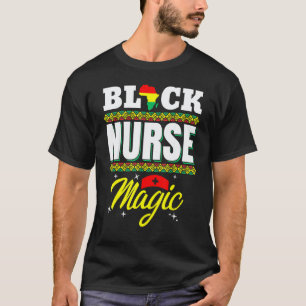 Camiseta Enfermeira Negra Magia Afro Melanina Mês da Histór