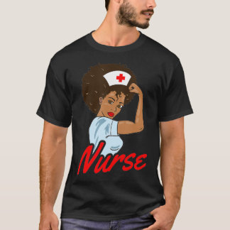 Camiseta Enfermeira Negra Melanin Dão para mulheres african