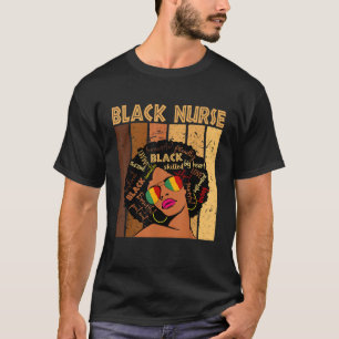 Camiseta Enfermeira Negra, Negra, Negra Afro-Americana