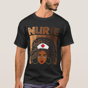 Camiseta Enfermeira Negra Para Mulheres Meninas Africanas
