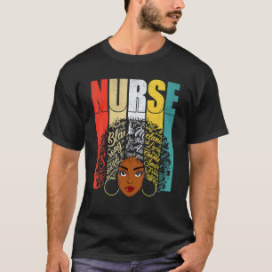 Camiseta Enfermeira Negra Para Mulheres Meninas Africanas M
