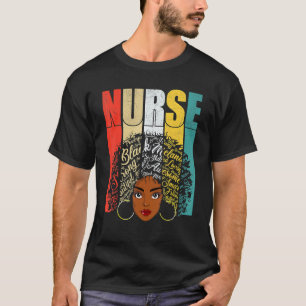 Camiseta Enfermeira Negra Para Mulheres Meninas Africanas M