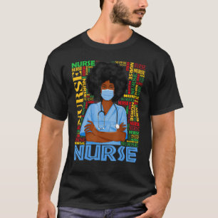 Camiseta Enfermeira Negra Para Mulheres Meninas Africanas M