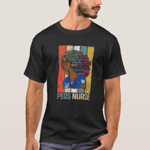 Camiseta Enfermeira Negra PEDS S Para Melanin Nu Afro-Ameri
