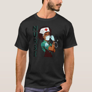 Camiseta Enfermeira Negra Uniforme Mulheres Africanas