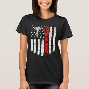 Camiseta Enfermeira Neonatal Bandeira Americana Enfermeira