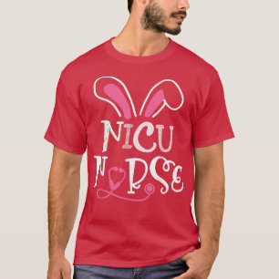 Camiseta Enfermeira Nicu Stethoscope Bunny Ears Feliz Enfer