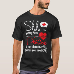 Camiseta Enfermeira Noturna Não Perturbe Com Impressão de C